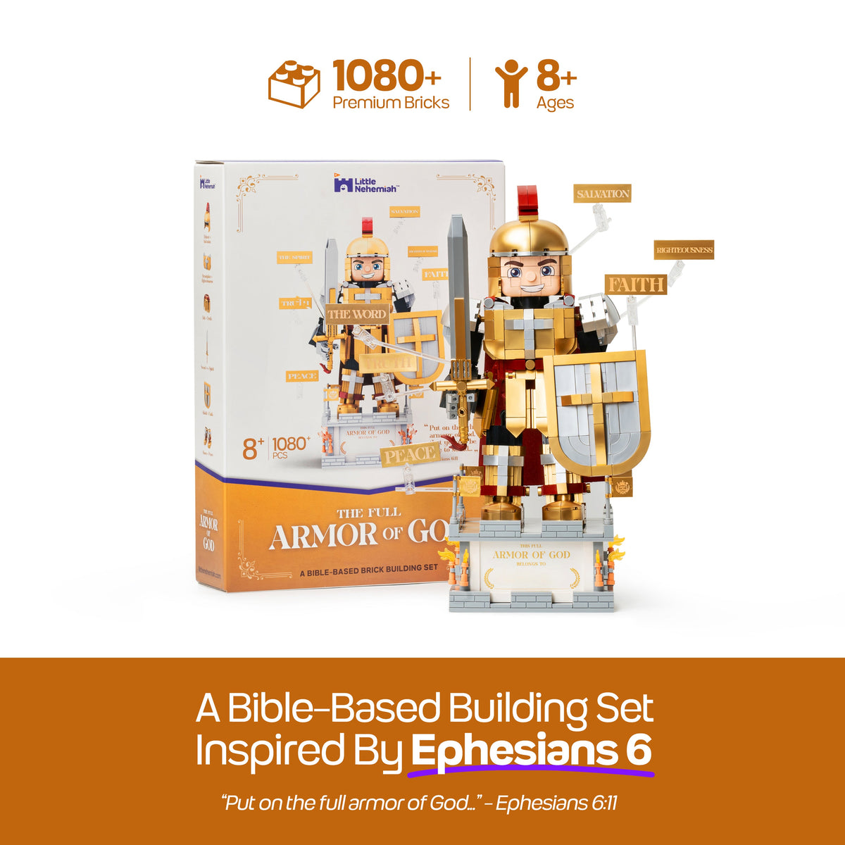 The Full Armor of God: Bible-Based Brick Building Set (1080+ pcs)