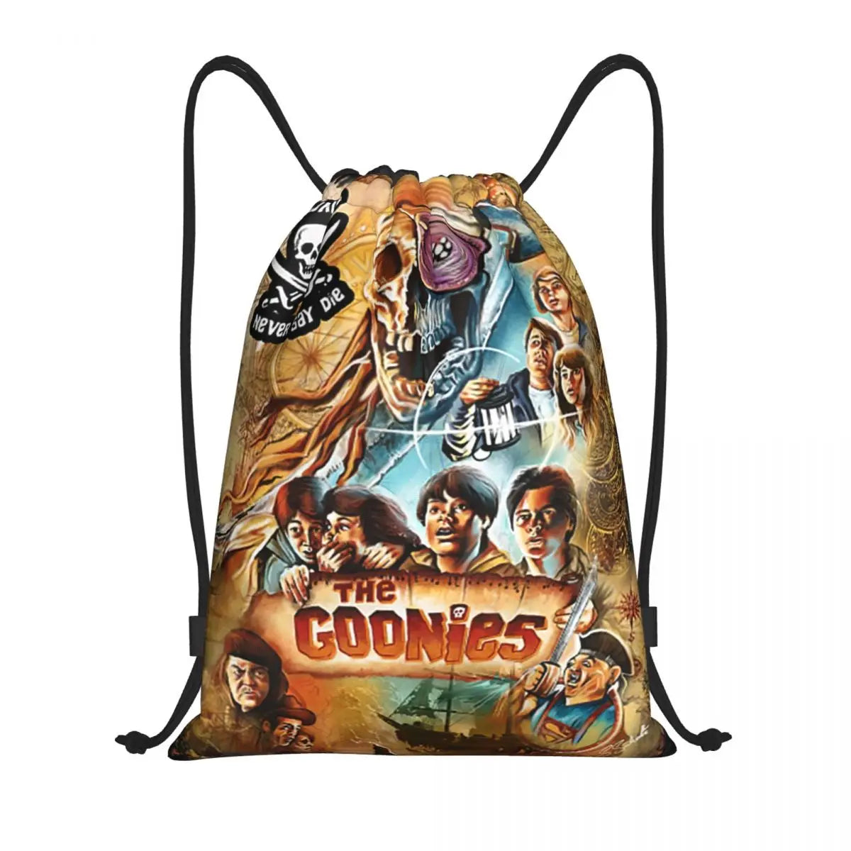 The Goonies Drawstring Backpack Sports Gym Bag for Women Men Adventure Comedy Movie Shopping Sackpack