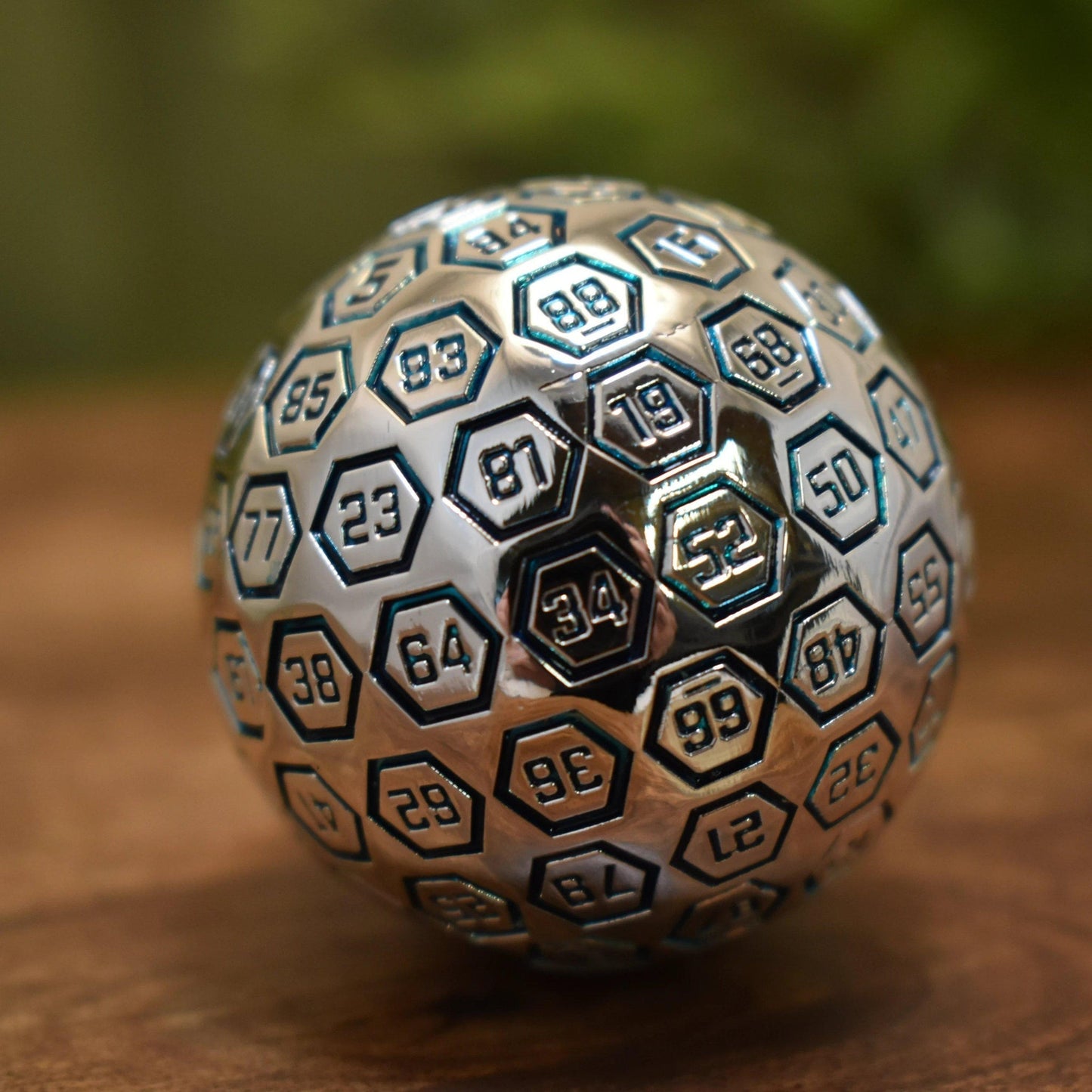 The Orb D100 -  Aqua and Silver Metal Die