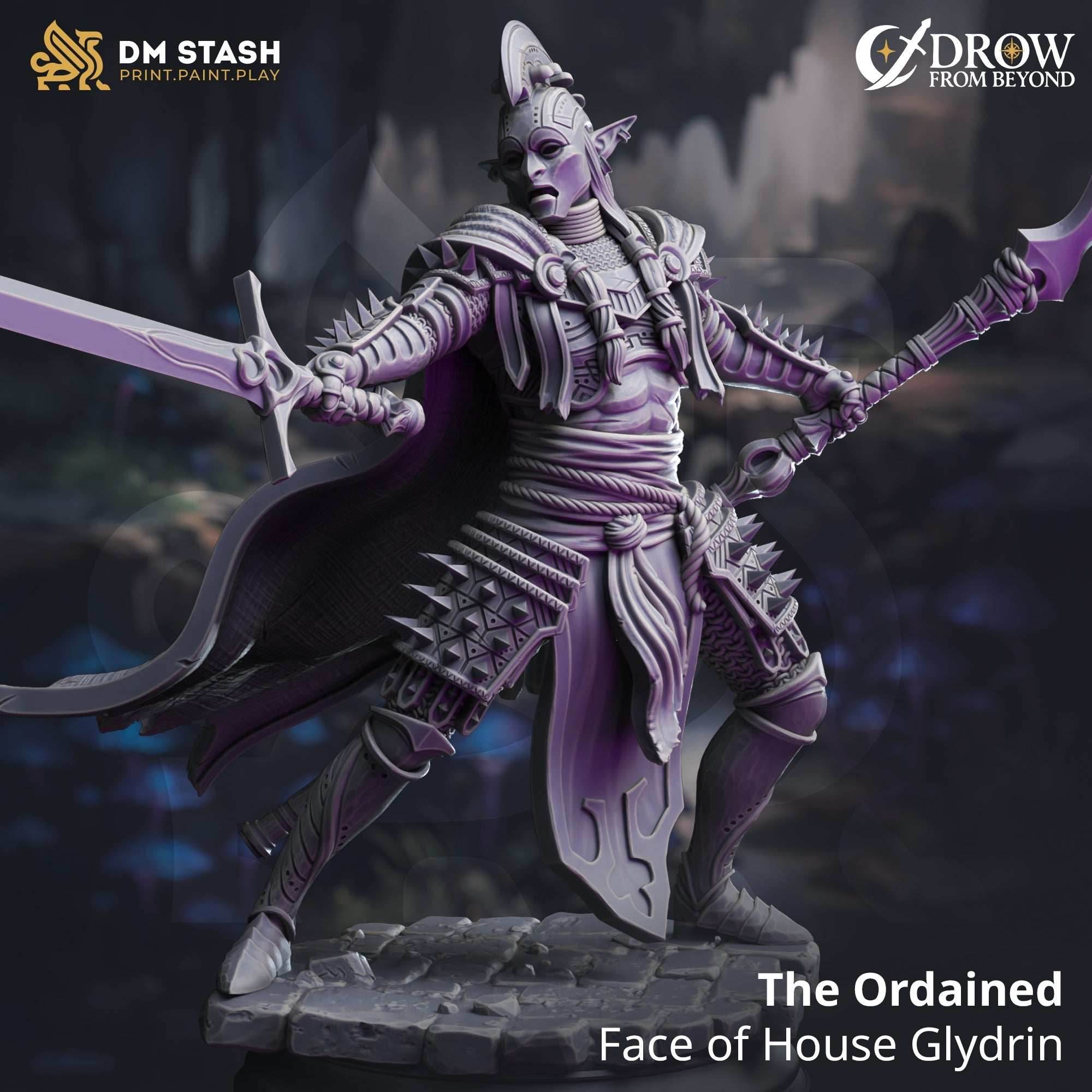 The Ordained, Face of House Glydrin (Drow Gladiator) - 32mm Scale