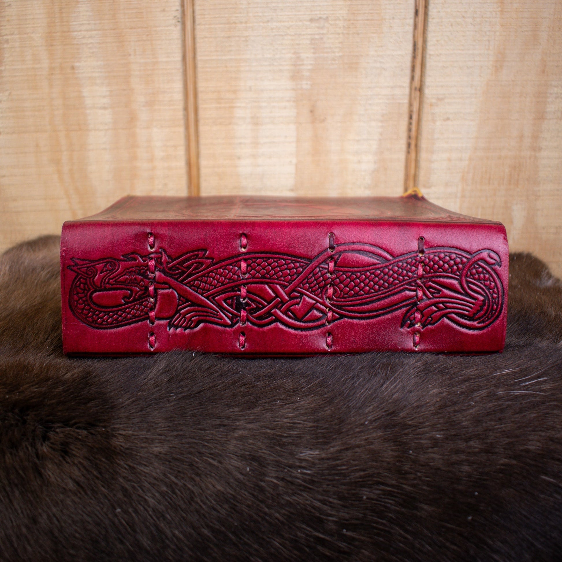 "The Pentacle" Red Spellbook Leather Journal