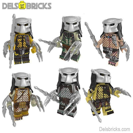 The Predator Yautja tribe set of 6 Lego Minifigures Custom Toys - 