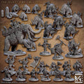 The Quest for Goldvein: Complete Set - With Platform Mount / 50mm Base - Squashing Orc Diorama