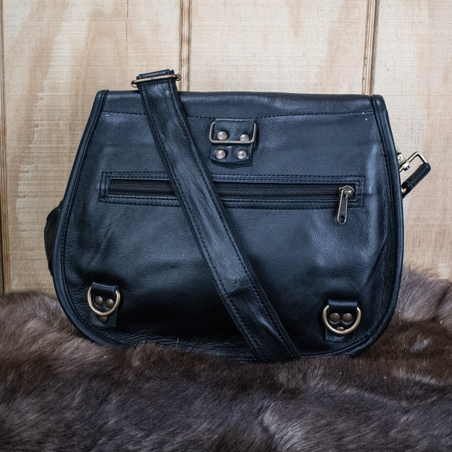 "The Rogue" Leather Satchel - Medium (Black)