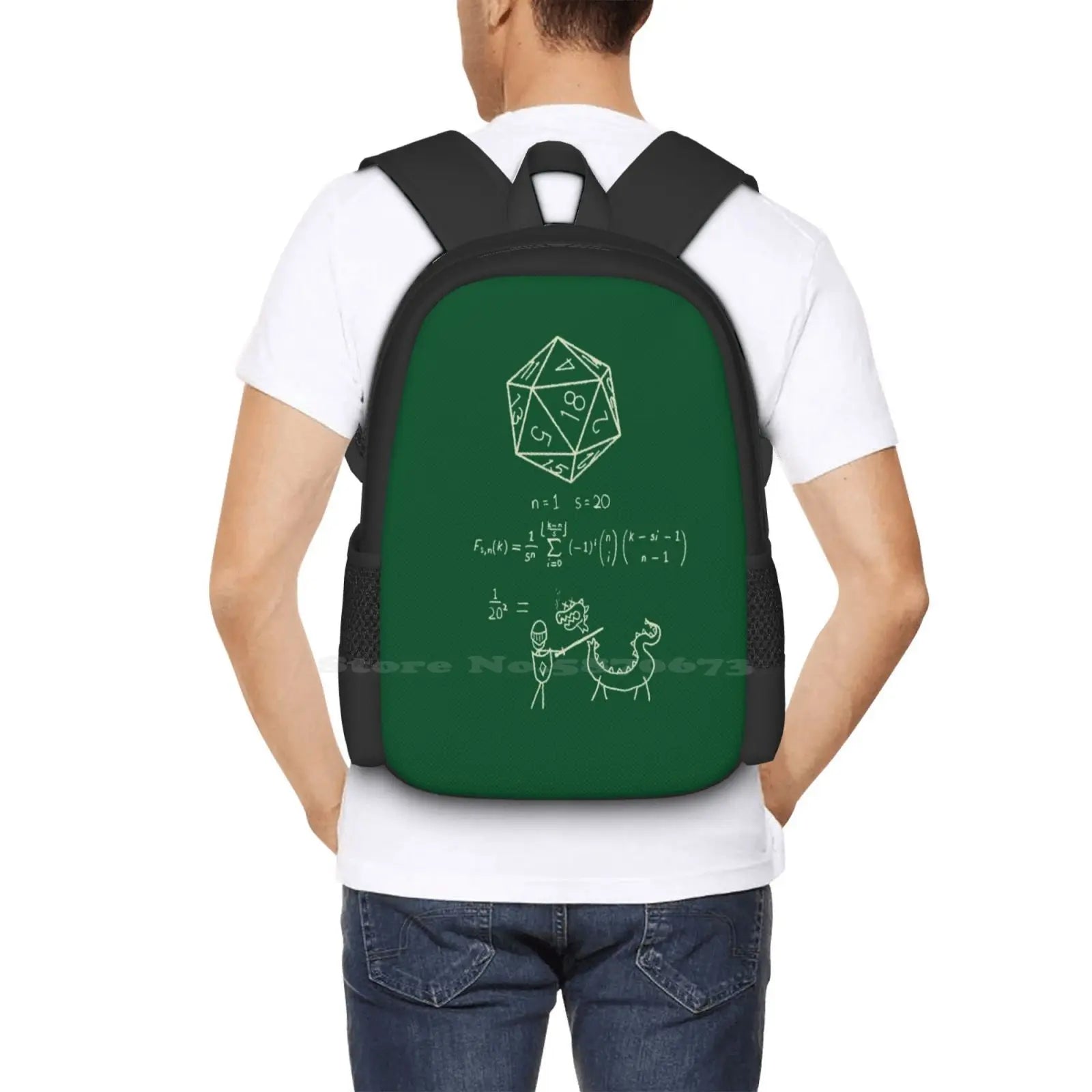 The Science Of 20 Sided Dice. School Bags Travel Laptop Backpack D20 Science Math Dice Dnd And Dragons