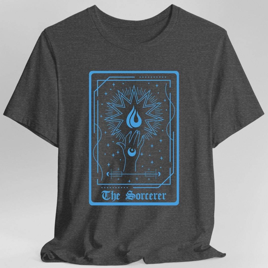 The Sorcerer Tarot Card T-Shirt - Dark Heather / S