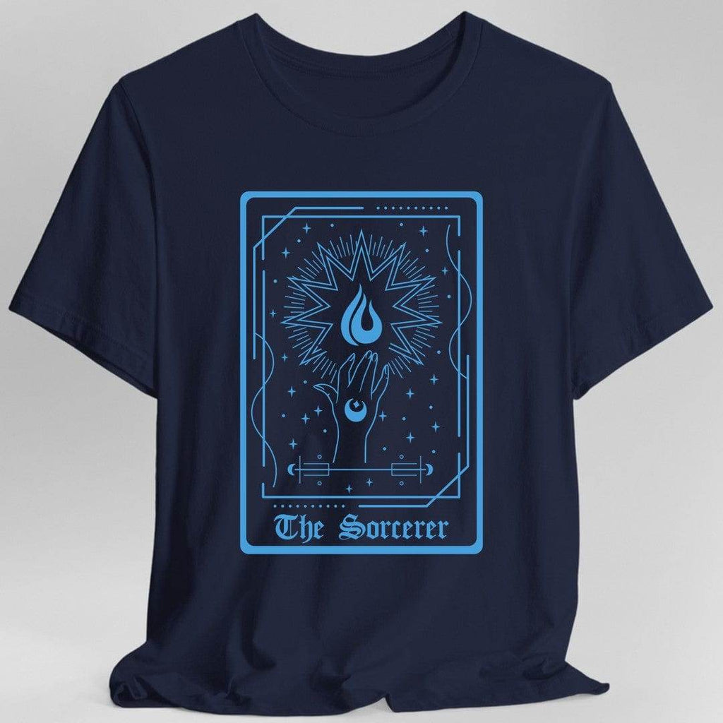 The Sorcerer Tarot Card T-Shirt - Navy / S