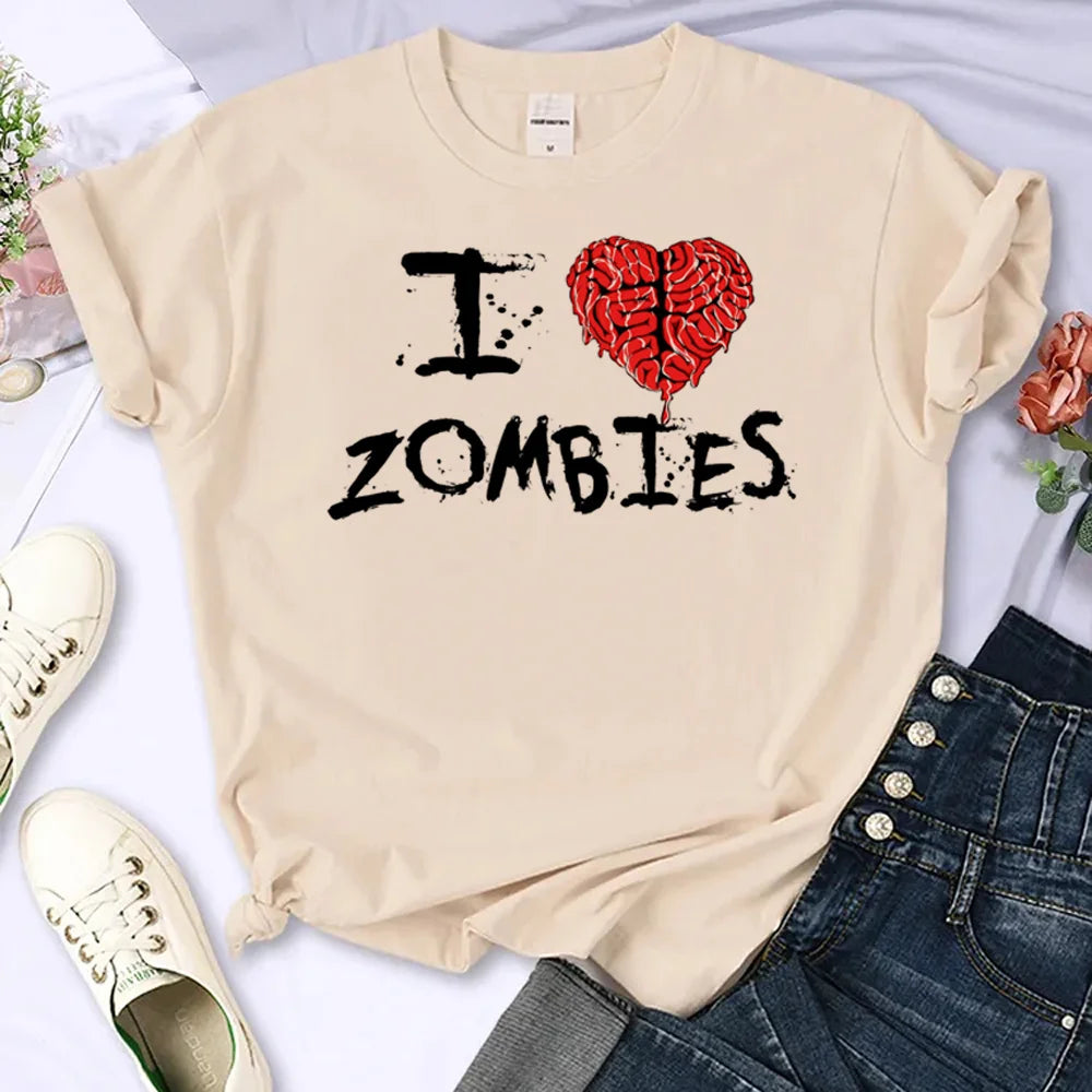 the Walking Dead tshirt women graphic Y2K summer tshirt female 2000s harajuku clothes