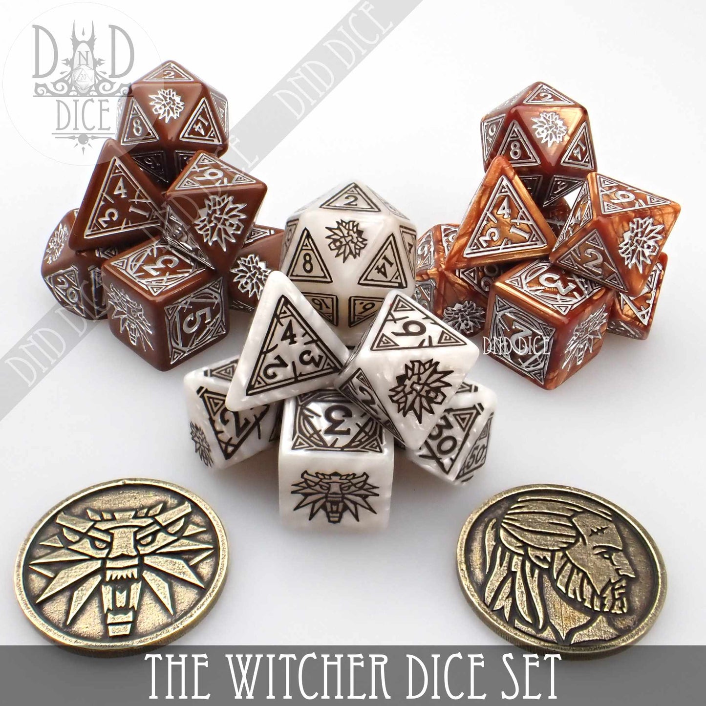 The Witcher Dice Set and Coin - Geralt