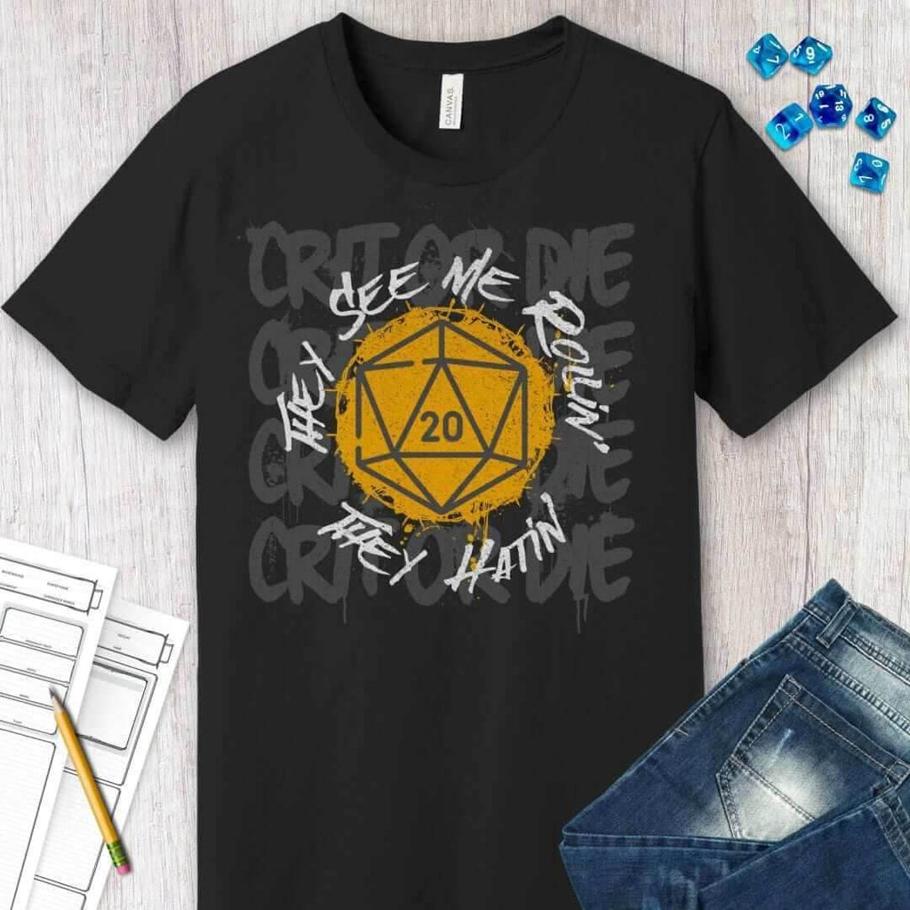 They See Me Rollin They Hatin D20 T-shirt - Black / S