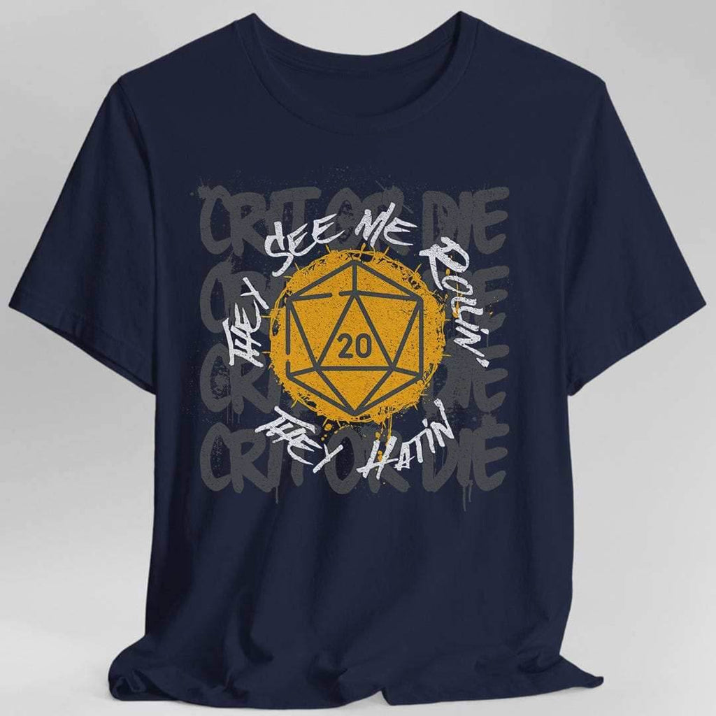 They See Me Rollin They Hatin D20 T-shirt - Navy / S