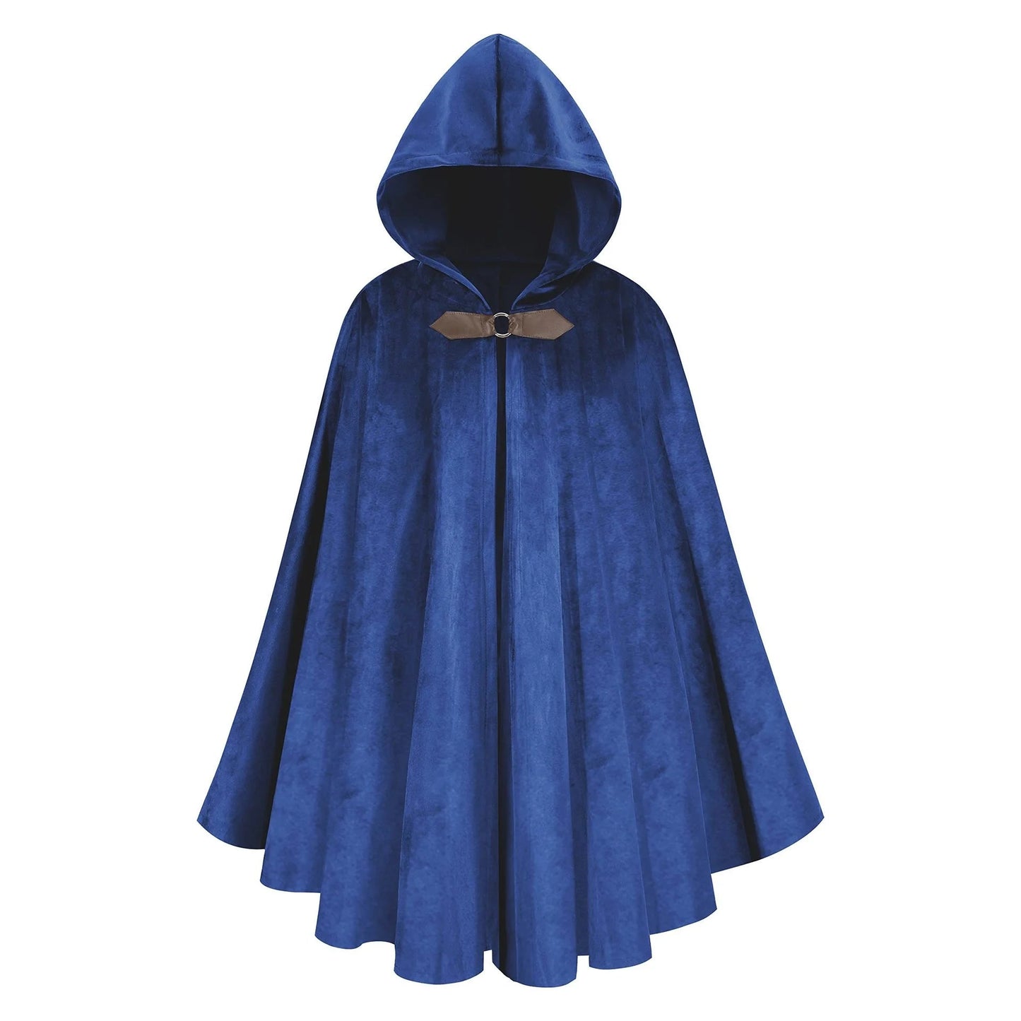 Thick Women Kids Deer Suede Single Button Cloak Designer Female Vintage Hooded Solid Halloween Medieval Long Cape Overcoats