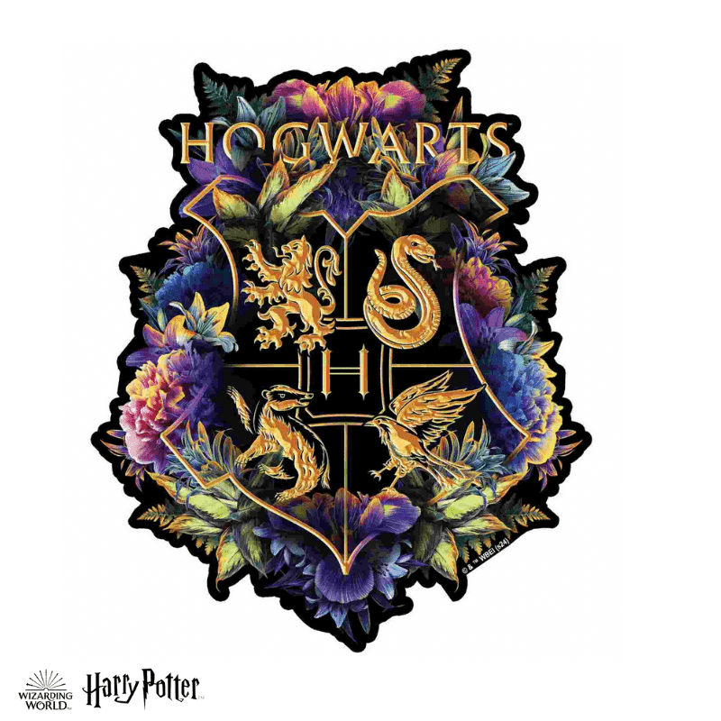 Harry Potter - Hogwarts Crest - Fine Oddities Wooden Jigsaw Puzzle - A4 + Wooden Gift Box