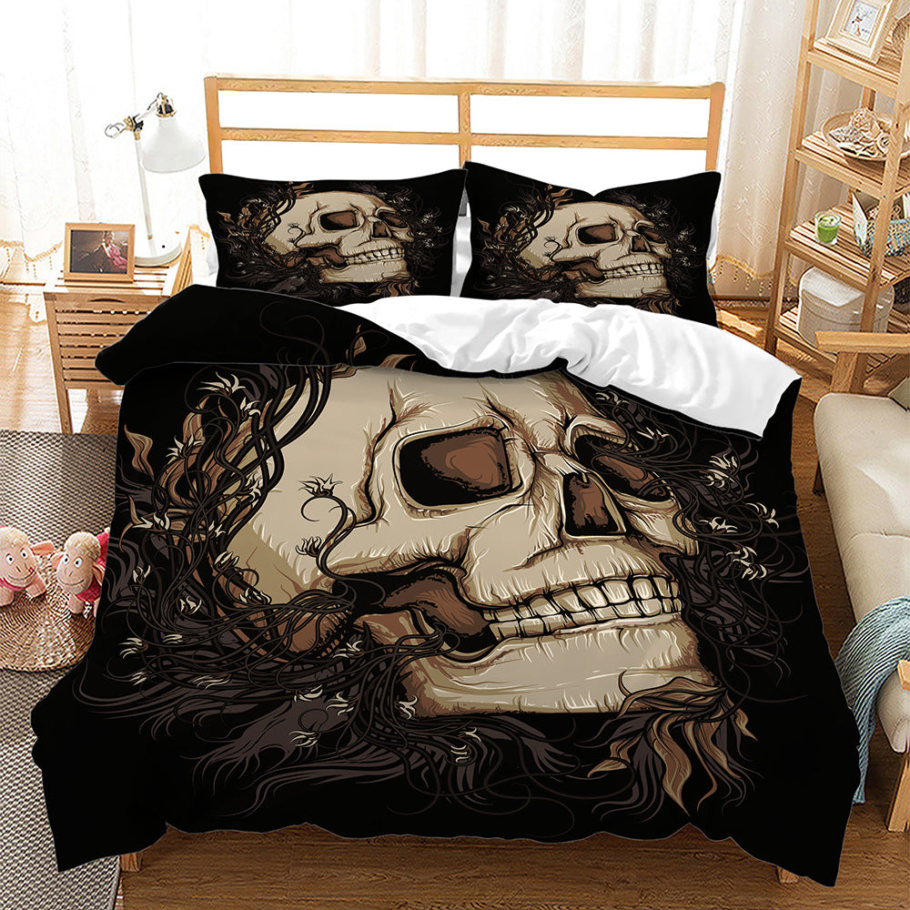 Three-piece Skull Digital Printing Bedding