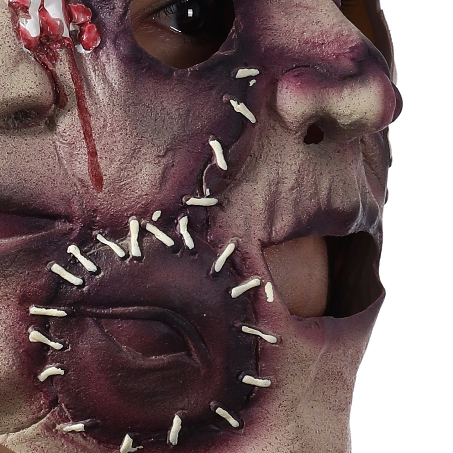 Three-sided Grimace Horror Mask Latex Soft Ghost Festival Simulation Face Headgear