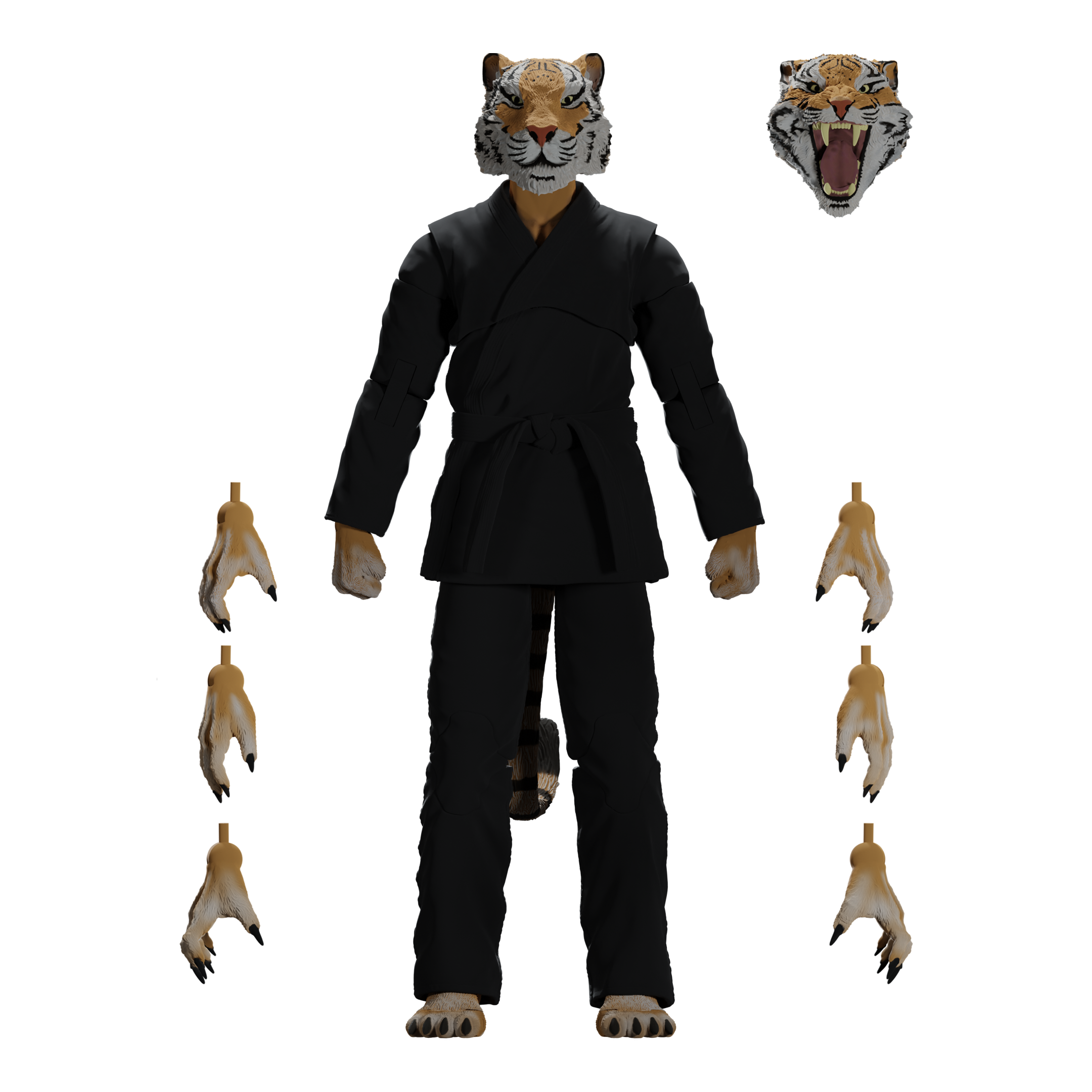 Jiu Jitsu Combat Creatures Tiago the Tiger Action Figure