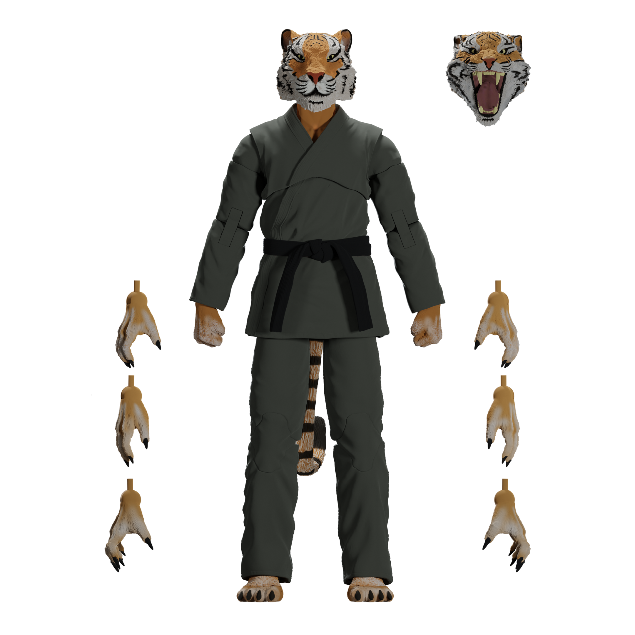 Jiu Jitsu Combat Creatures Tiago the Tiger Action Figure