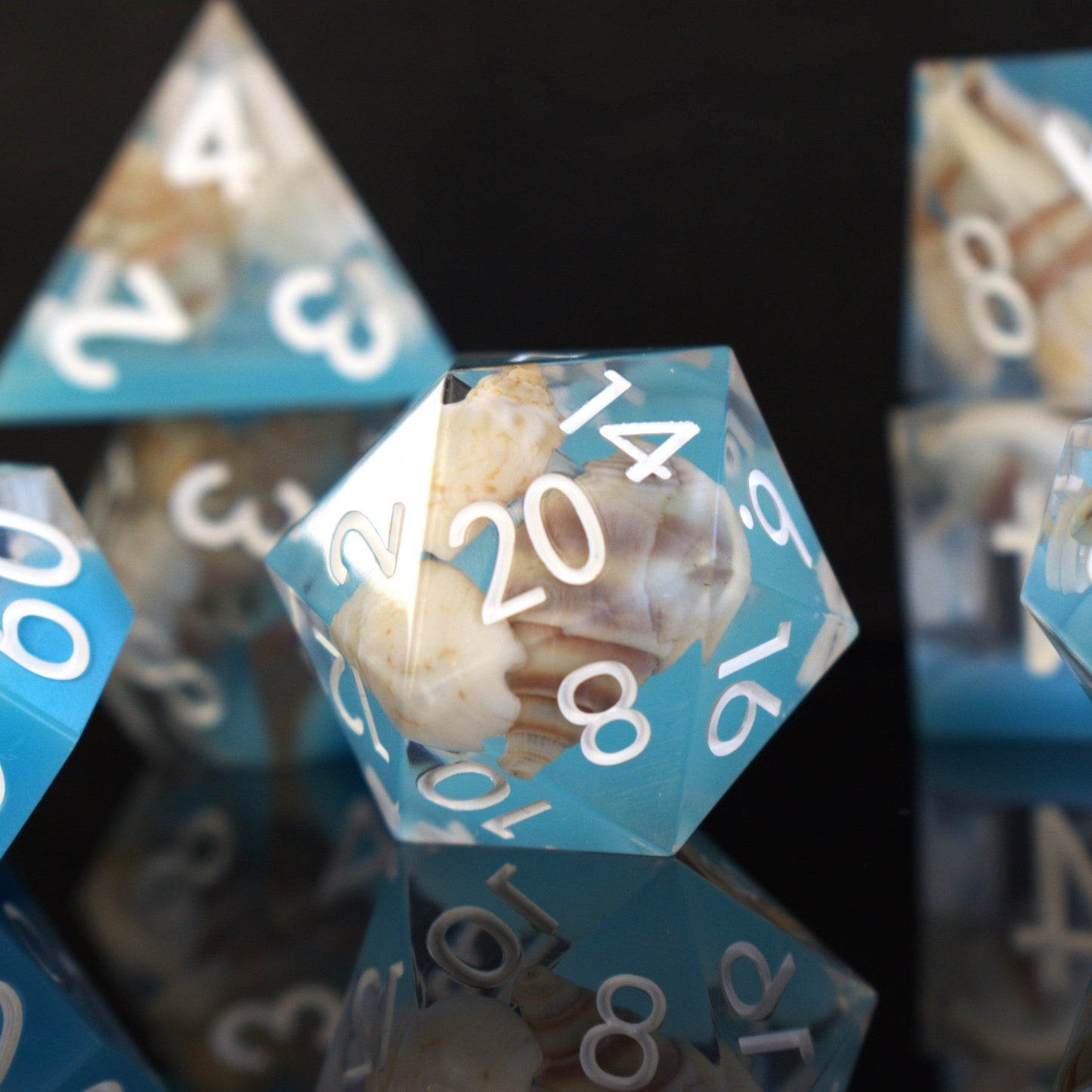 Tide Pool Sharp-Edged Resin Dice Set