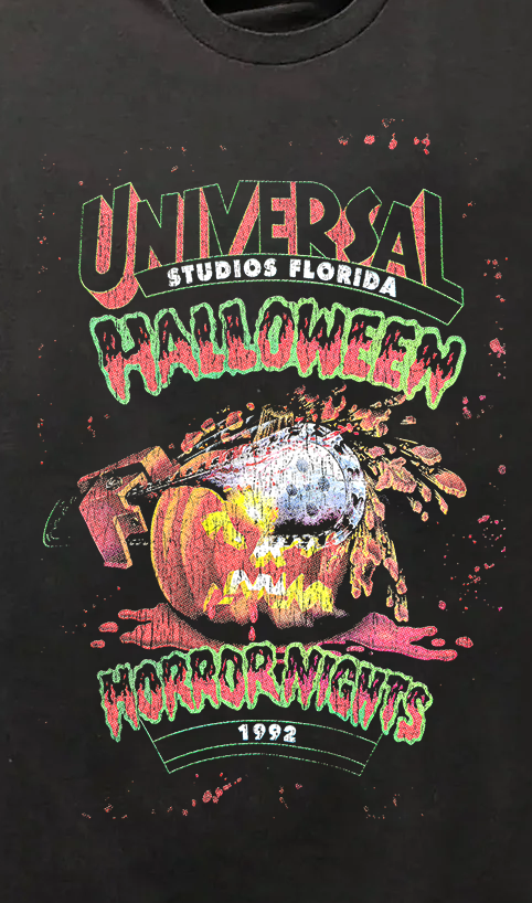 92 Halloween Horror Nights Vintage Black T-Shirt