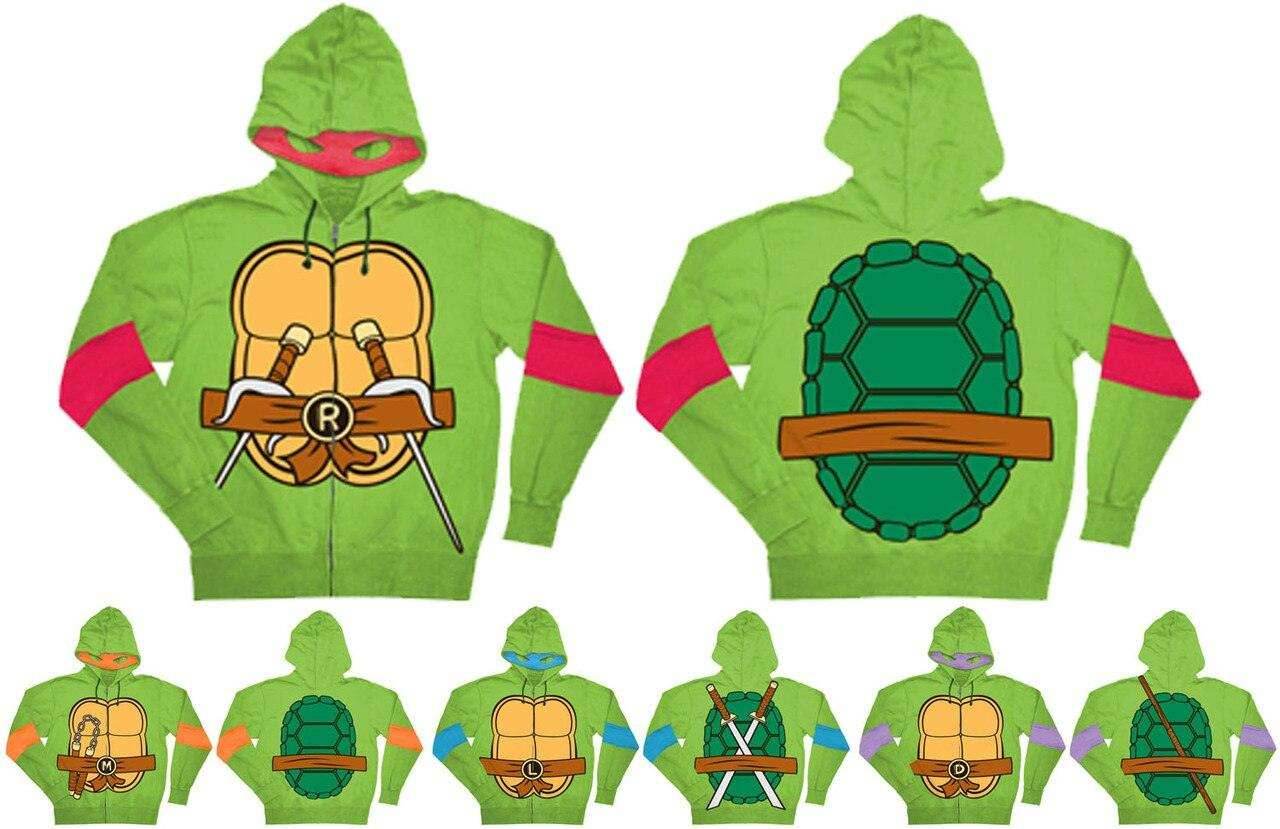 TMNT Costume Hooded Sweatshirt with Detachable Eye Mask - XS / Donatello