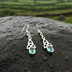 Celtic Trinity Knot Crystal Earrings