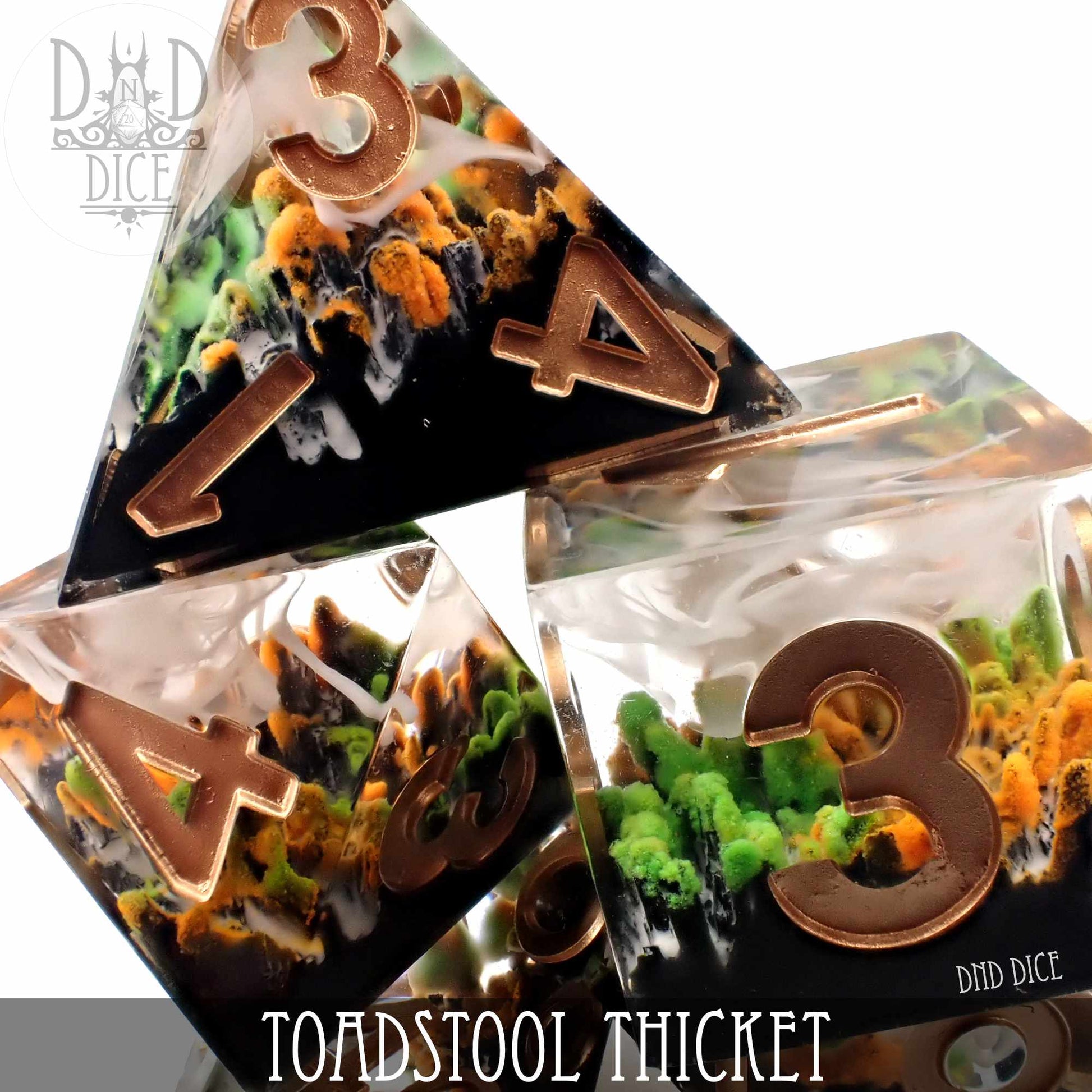 Toadstool Thicket Handmade Dice Set