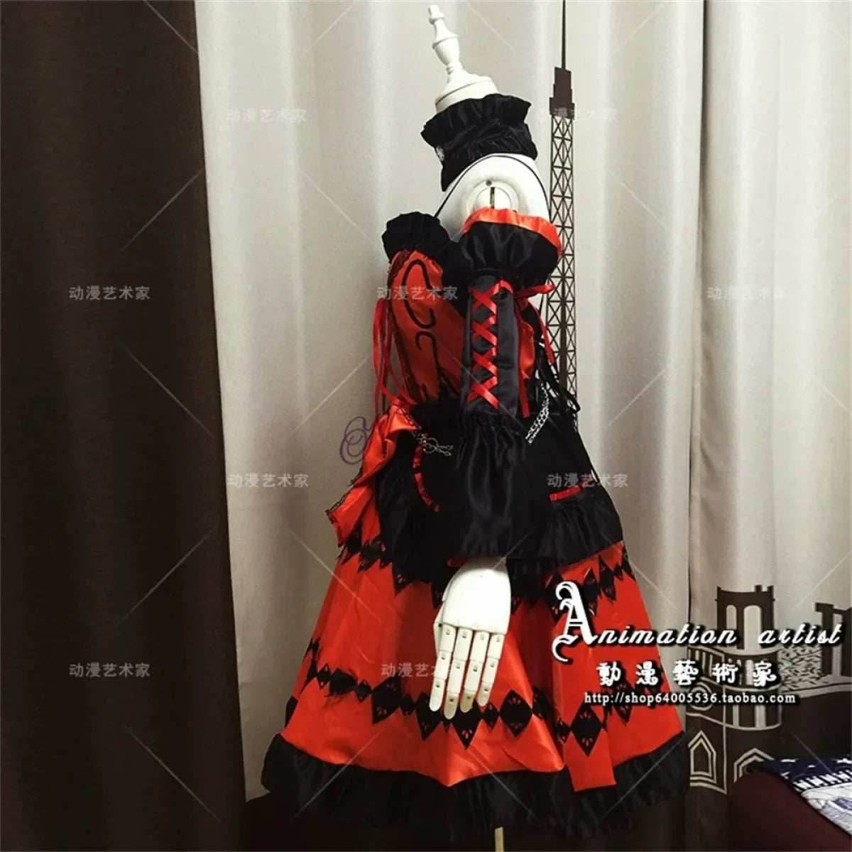 DATE A LIVE Tokisaki Kurumi Gothic Lolita Cosplay Set - Kurumi Costume / One Size / DATE A LIVE