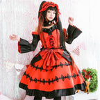 DATE A LIVE Tokisaki Kurumi Gothic Lolita Cosplay Set - Kurumi Costume / One Size / DATE A LIVE