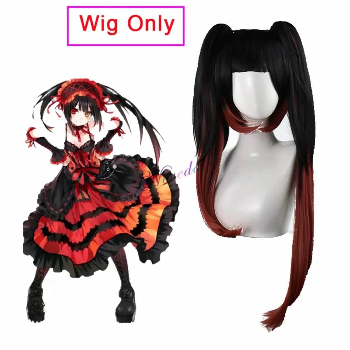 DATE A LIVE Tokisaki Kurumi Gothic Lolita Cosplay Set - Kurumi Wig / One Size / DATE A LIVE