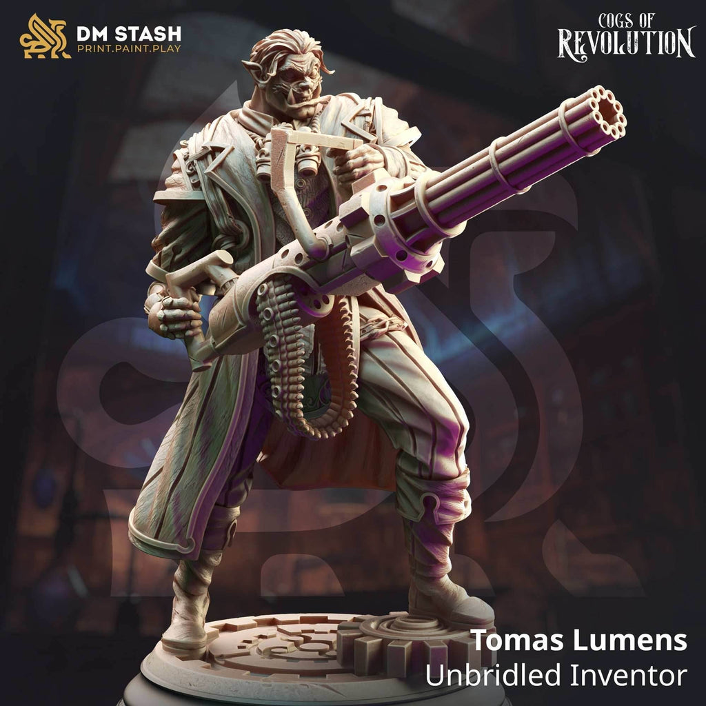 Tomas Lumens, Unbridled Inventor (Male Half-Orc Artificer) - 32mm Scale