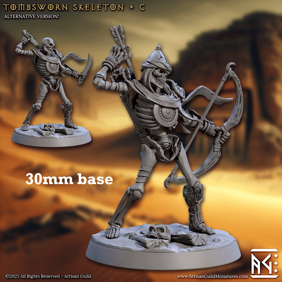 Tombsworn Skeleton: Sculpt C - With Helmet / Bow + Arrow