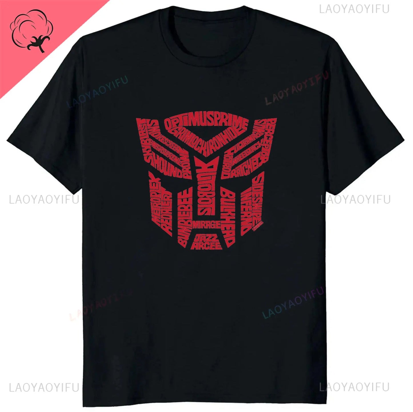 Transformers printed T-shirt daily street wear anime style top for both men and women summer short-sleeved clothing