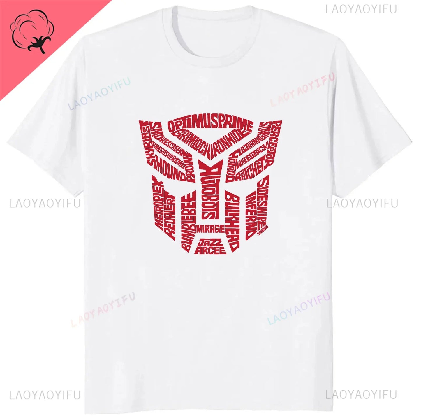 Transformers printed T-shirt daily street wear anime style top for both men and women summer short-sleeved clothing