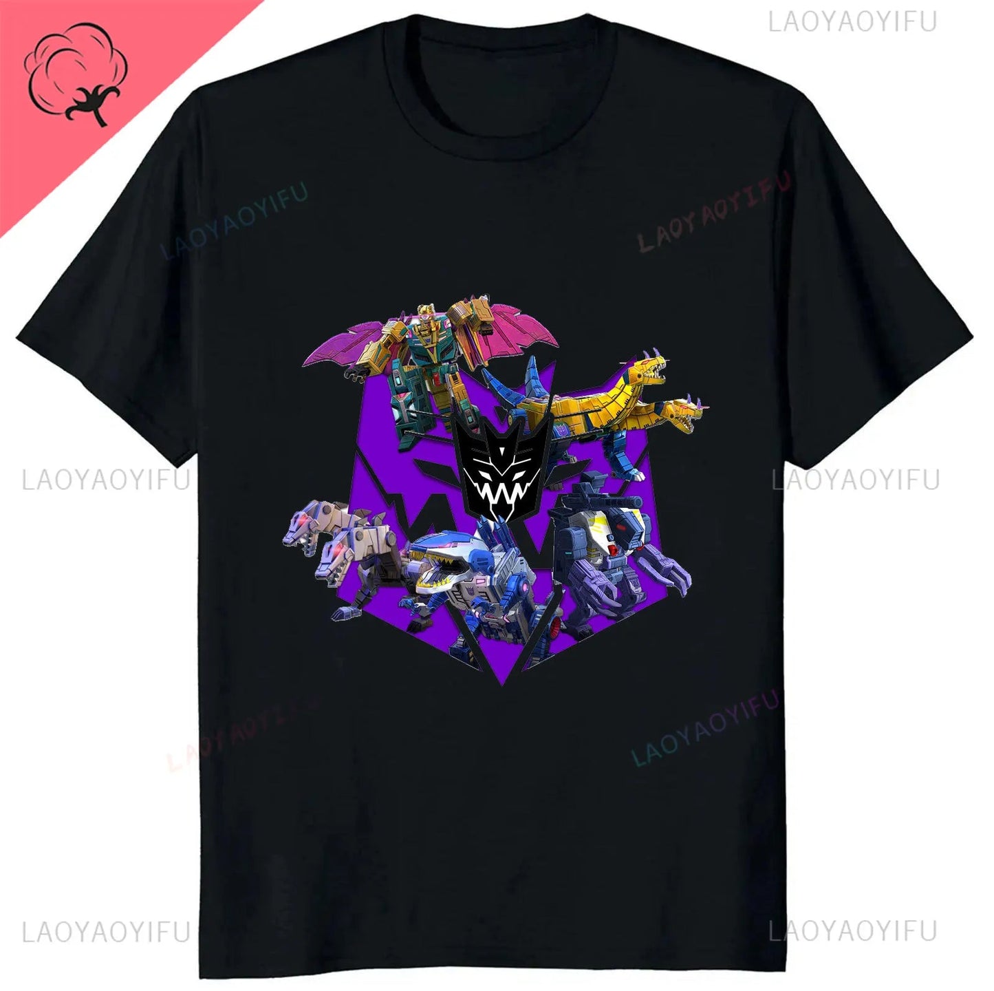 Transformers printed T-shirt daily street wear anime style top for both men and women summer short-sleeved clothing