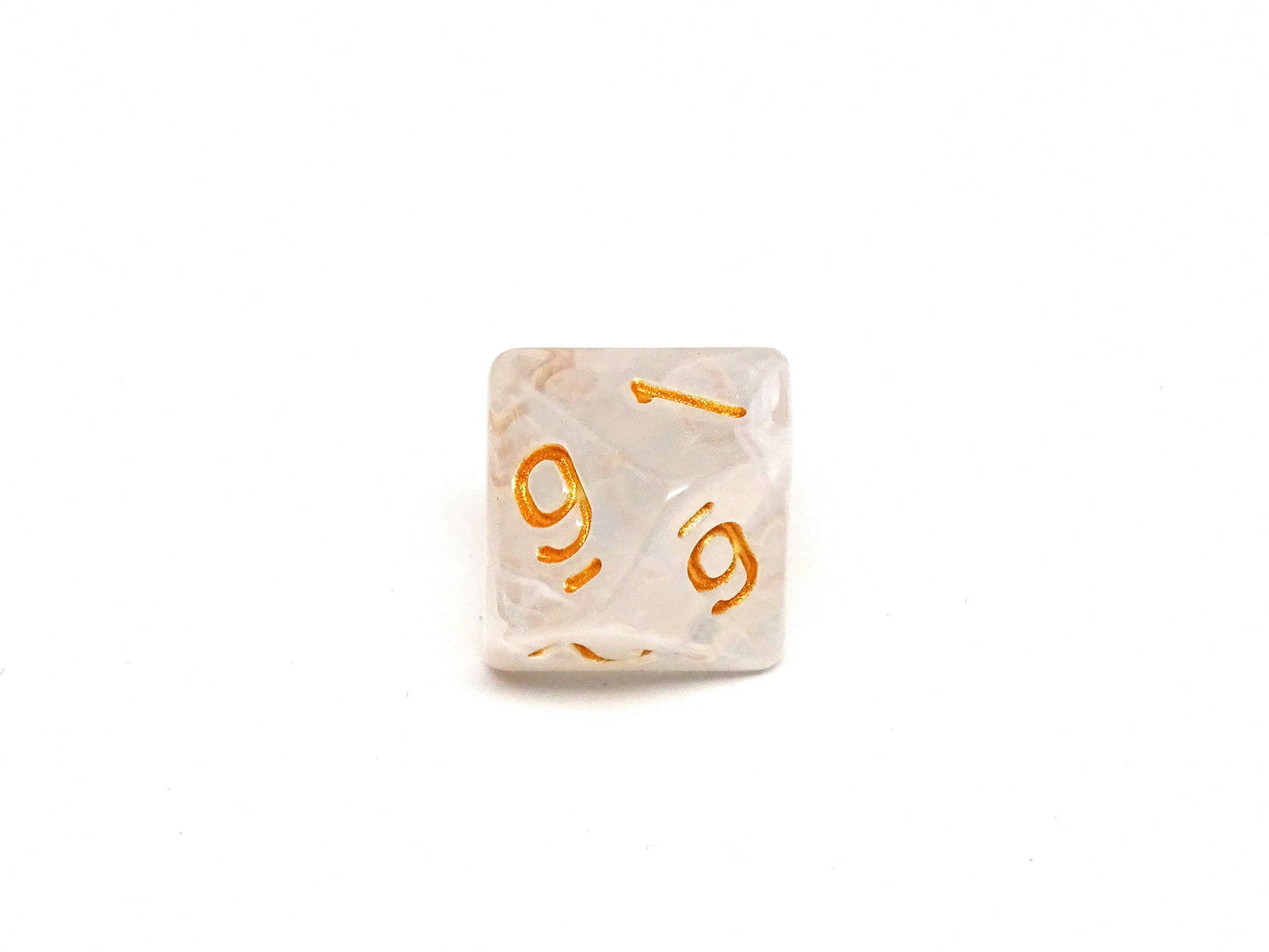 Translucent Ivory Dice - 7 Piece Set With Bag