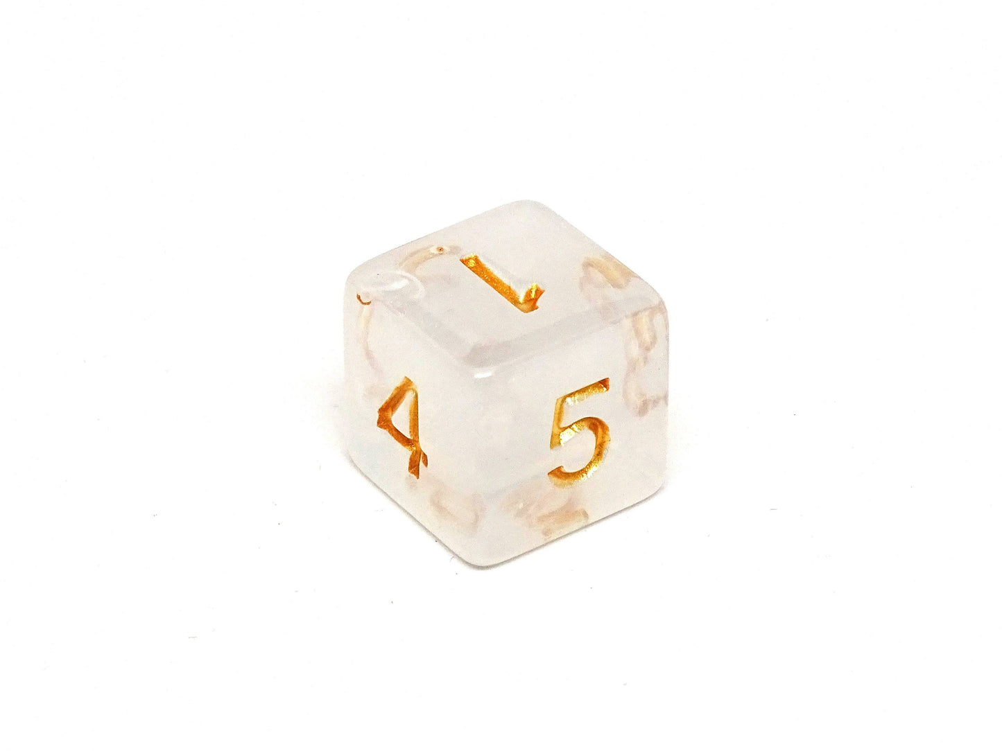 Translucent Ivory Dice - 7 Piece Set With Bag