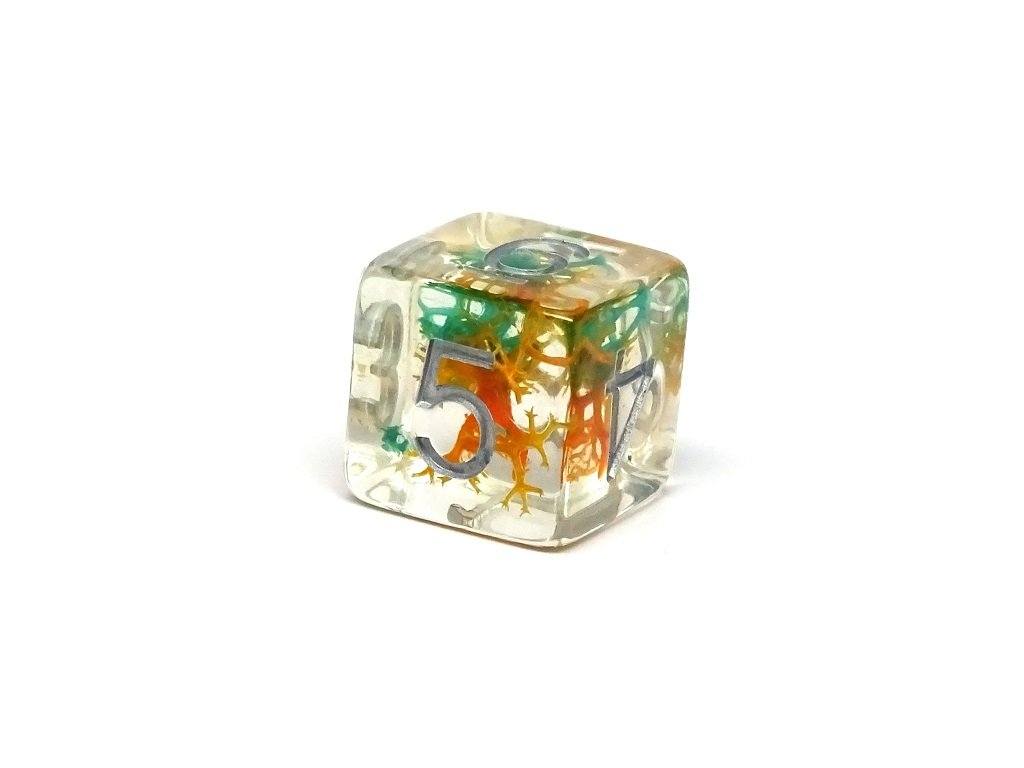 Translucent Neuron Teal and Orange Dice Collection - 7 Piece Set