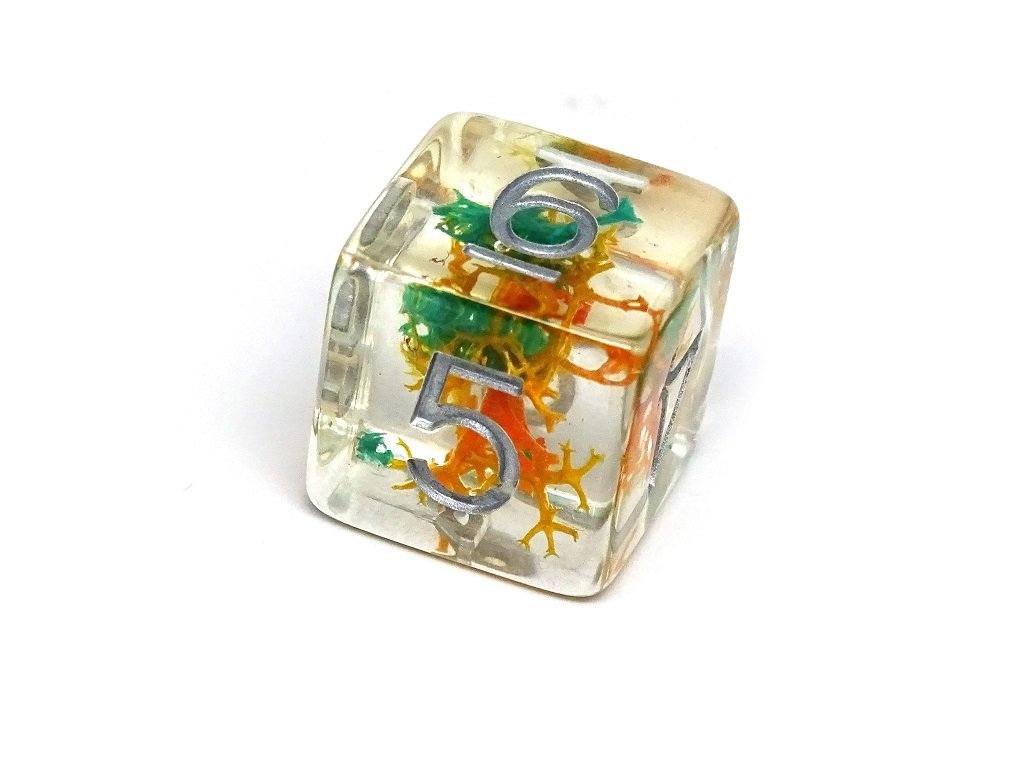 Translucent Neuron Teal and Orange Dice Collection - 7 Piece Set