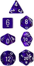 Translucent Poly Blue/White 7-Die Set (revised) - Role-Players