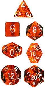 Translucent Poly Orange/White 7-Die Set (revised)