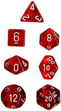 Translucent Poly Red/White 7-Die Set (revised) - Role-Players