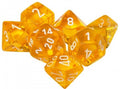 Translucent Poly Yellow/White 7-Die Set - Role-Players