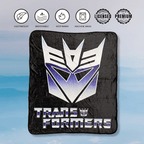 Hasbro Transformers Decepticon Symbol 80's Cartoon Fleece Throw Blanket - 