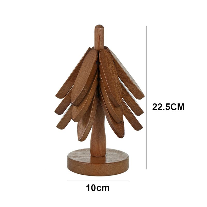 Tree Design Stand Wooden Anti Scald Heat Resistant Table Mat Coaster