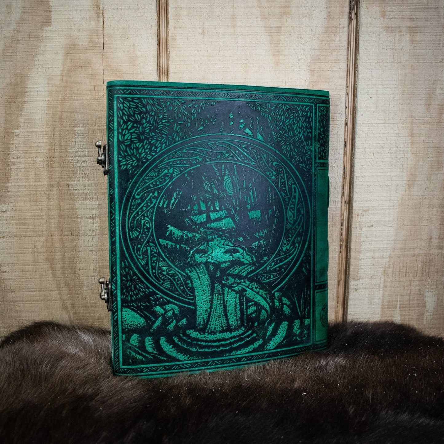 "Tree of Life" Green Leather Sketchbook