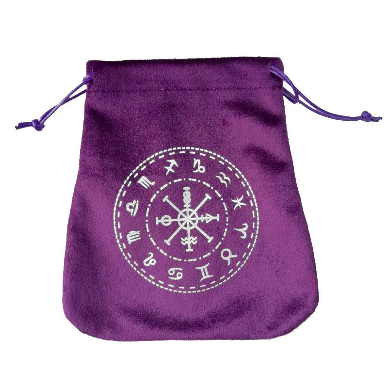 Tree of Life Velvet Tarots Cards Bag Rune Constellation Witch Divination Board Games Accessories Jewelry Dice Storage Bag Pouch