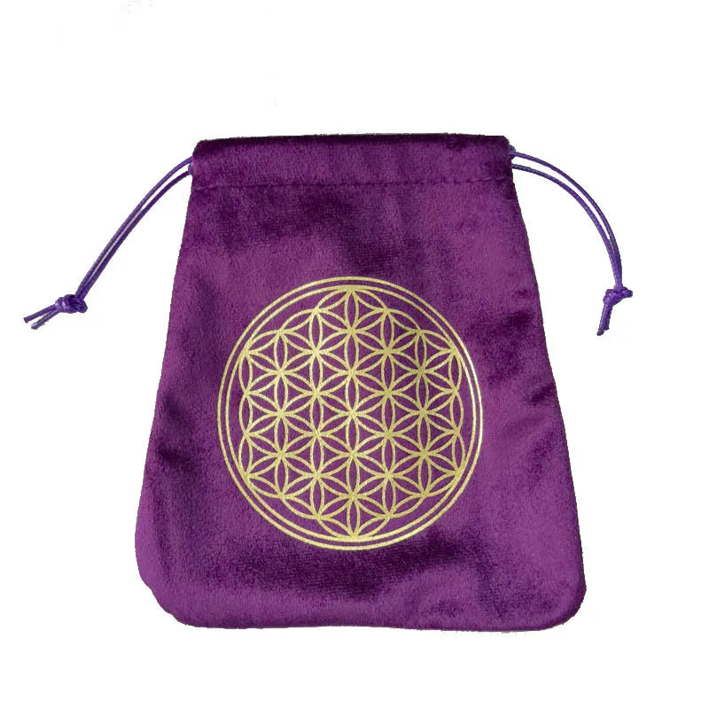 Tree of Life Velvet Tarots Cards Bag Rune Constellation Witch Divination Board Games Accessories Jewelry Dice Storage Bag Pouch