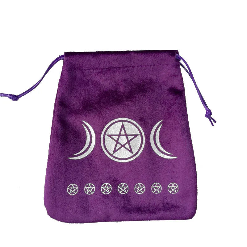 Tree of Life Velvet Tarots Cards Bag Rune Constellation Witch Divination Board Games Accessories Jewelry Dice Storage Bag Pouch