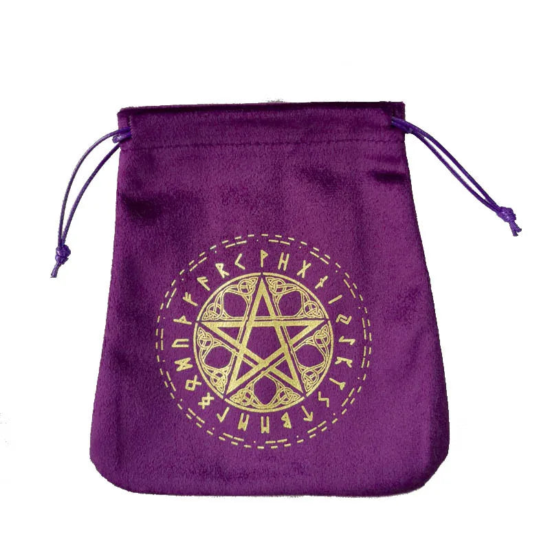 Tree of Life Velvet Tarots Cards Bag Rune Constellation Witch Divination Board Games Accessories Jewelry Dice Storage Bag Pouch