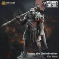 Trenon the Chainbreaker, Orc Hero (Male Half-Orc Barbarian) - 32mm Scale